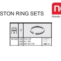 PISTON RING PEUGEOT XUD11 ENGINE STD. 85.00MM FOR MELROE SPRA-COUPE