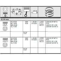 PISTON AND RINGS SET FOR SPRINTER V6 3.0L DIESEL OM642 2500 3500